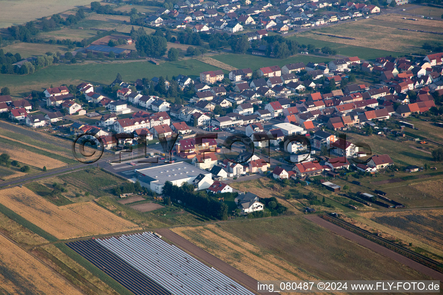 Forst dans le département Bade-Wurtemberg, Allemagne du point de vue du drone