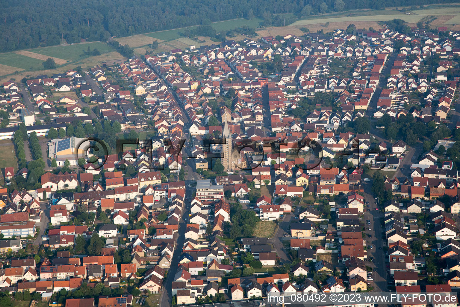 Vue oblique de Hambrücken dans le département Bade-Wurtemberg, Allemagne