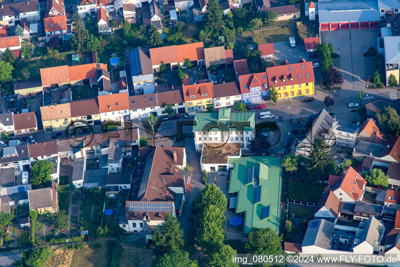 Vue aérienne de Association Caritas eV à le quartier Wiesental in Waghäusel dans le département Bade-Wurtemberg, Allemagne