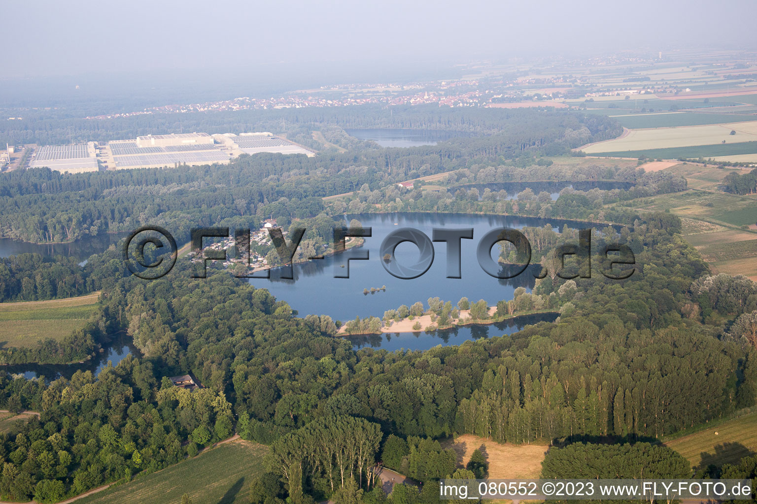Vue aérienne de Zone de loisirs locale à Lingenfeld dans le département Rhénanie-Palatinat, Allemagne