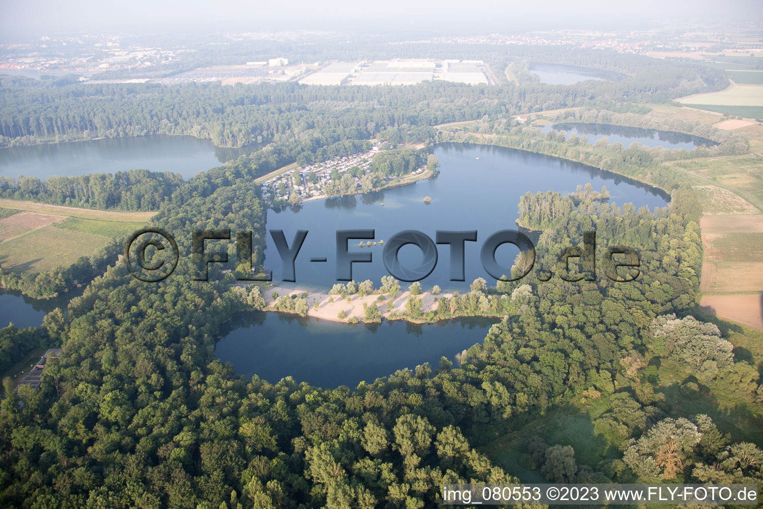 Vue aérienne de Zone de loisirs locale à Lingenfeld dans le département Rhénanie-Palatinat, Allemagne