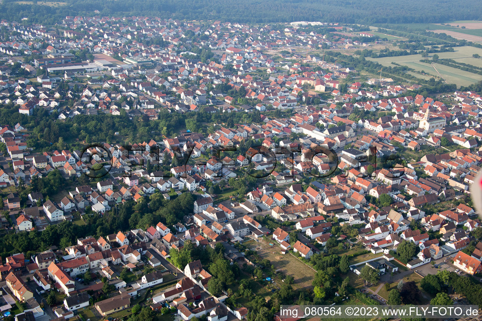 Photographie aérienne de Lingenfeld dans le département Rhénanie-Palatinat, Allemagne