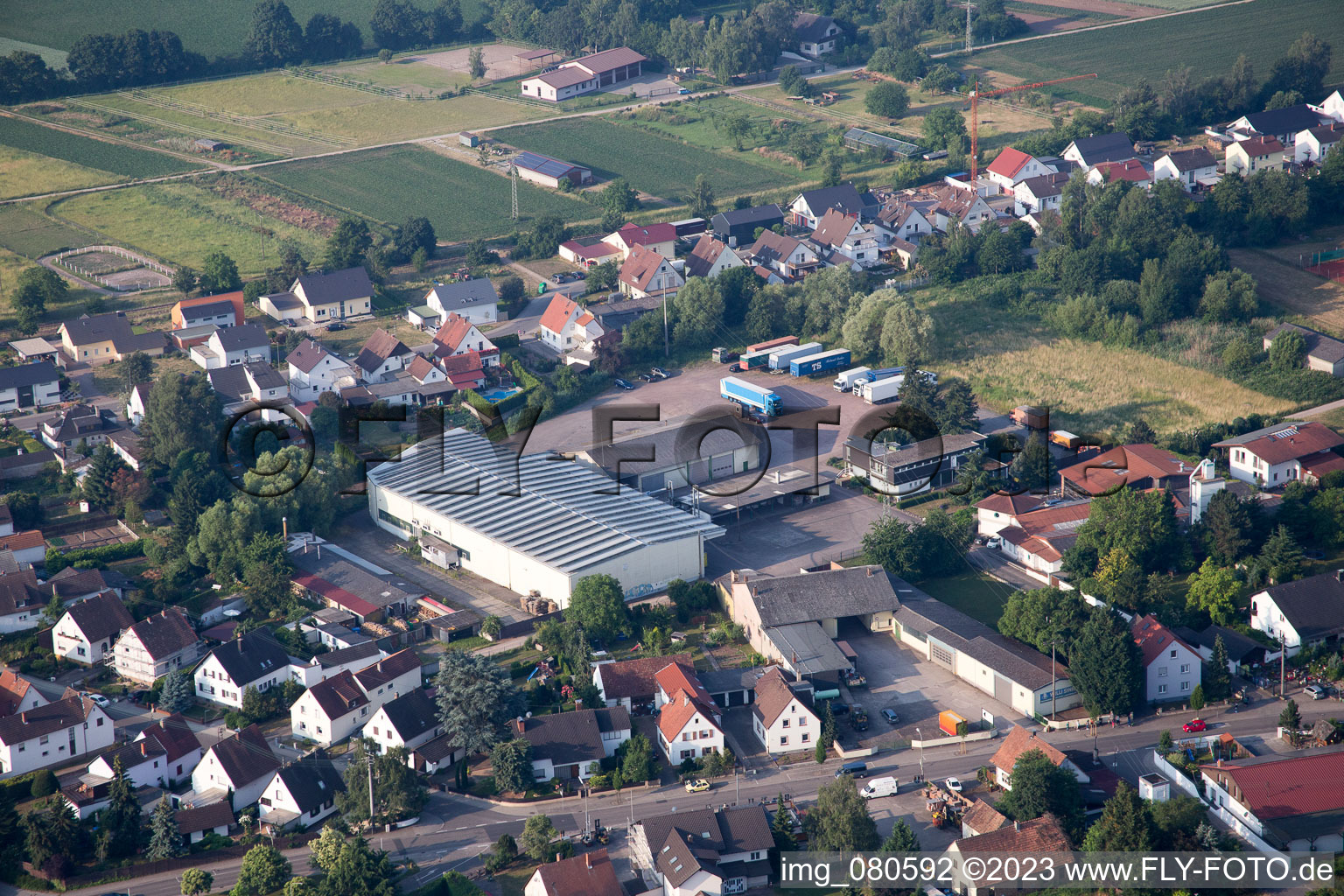 Lustadt dans le département Rhénanie-Palatinat, Allemagne vue d'en haut