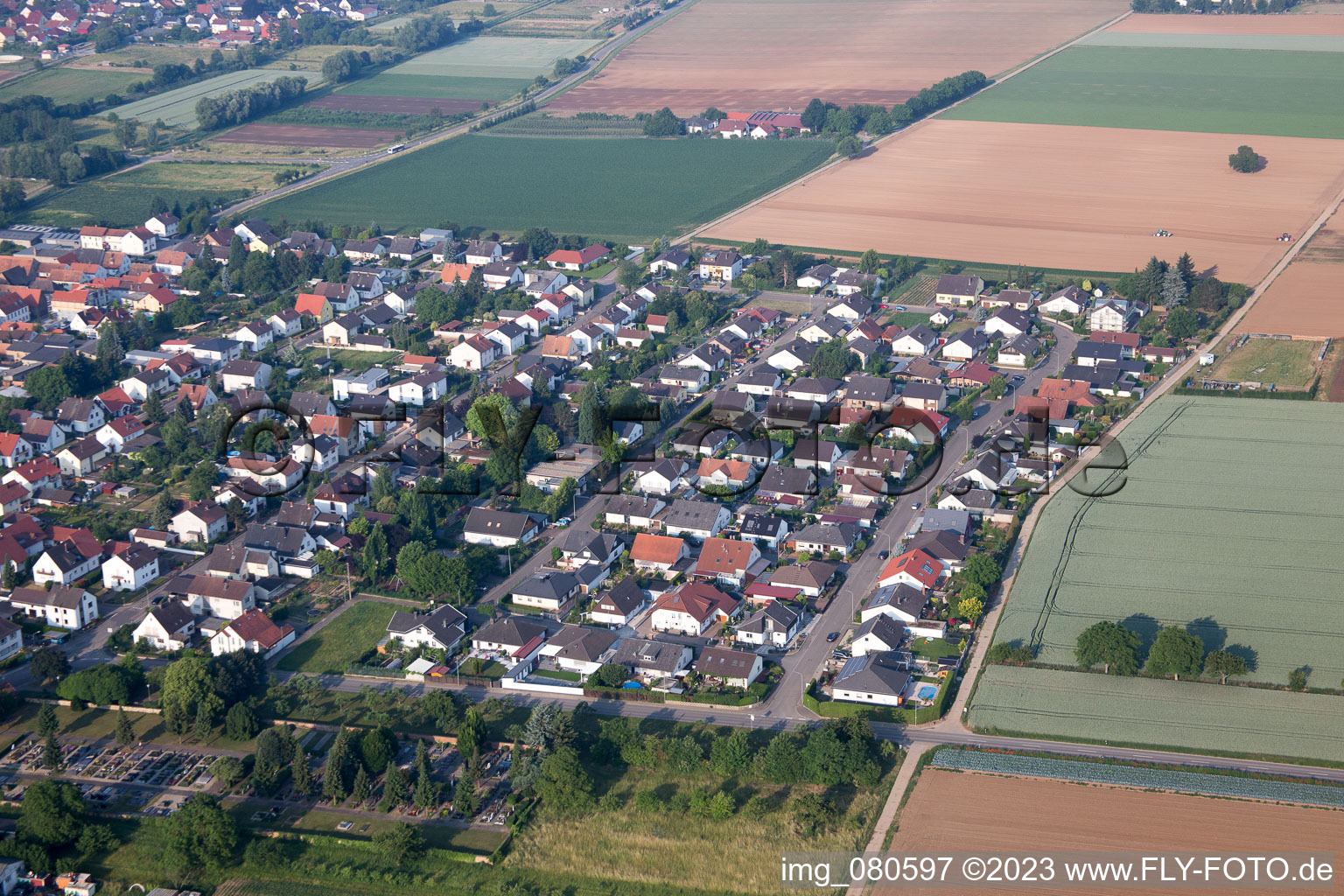 Lustadt dans le département Rhénanie-Palatinat, Allemagne vue du ciel