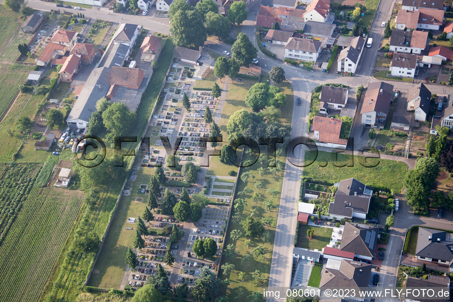 Lustadt dans le département Rhénanie-Palatinat, Allemagne du point de vue du drone