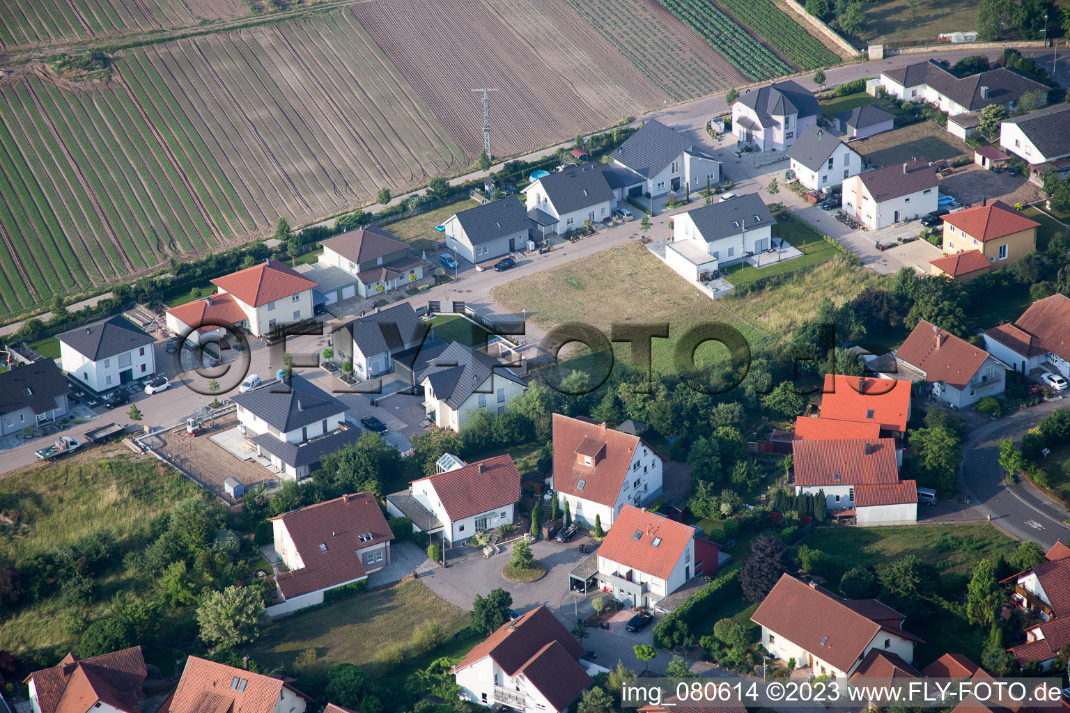 Enregistrement par drone de Zeiskam dans le département Rhénanie-Palatinat, Allemagne
