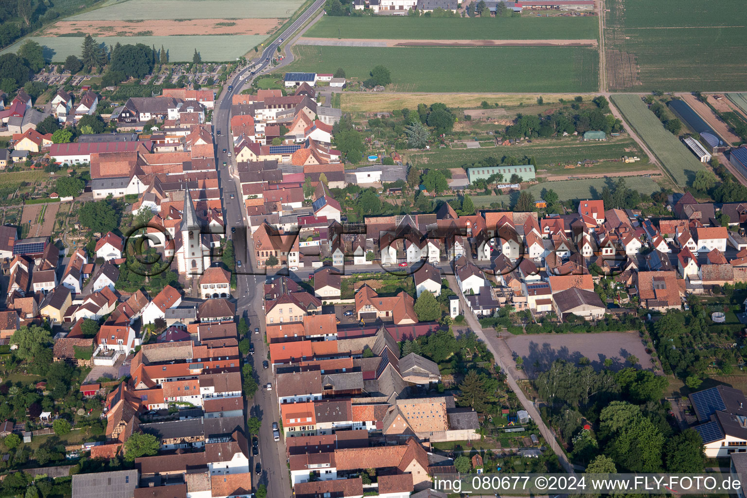 Quartier Ottersheim in Ottersheim bei Landau dans le département Rhénanie-Palatinat, Allemagne vu d'un drone