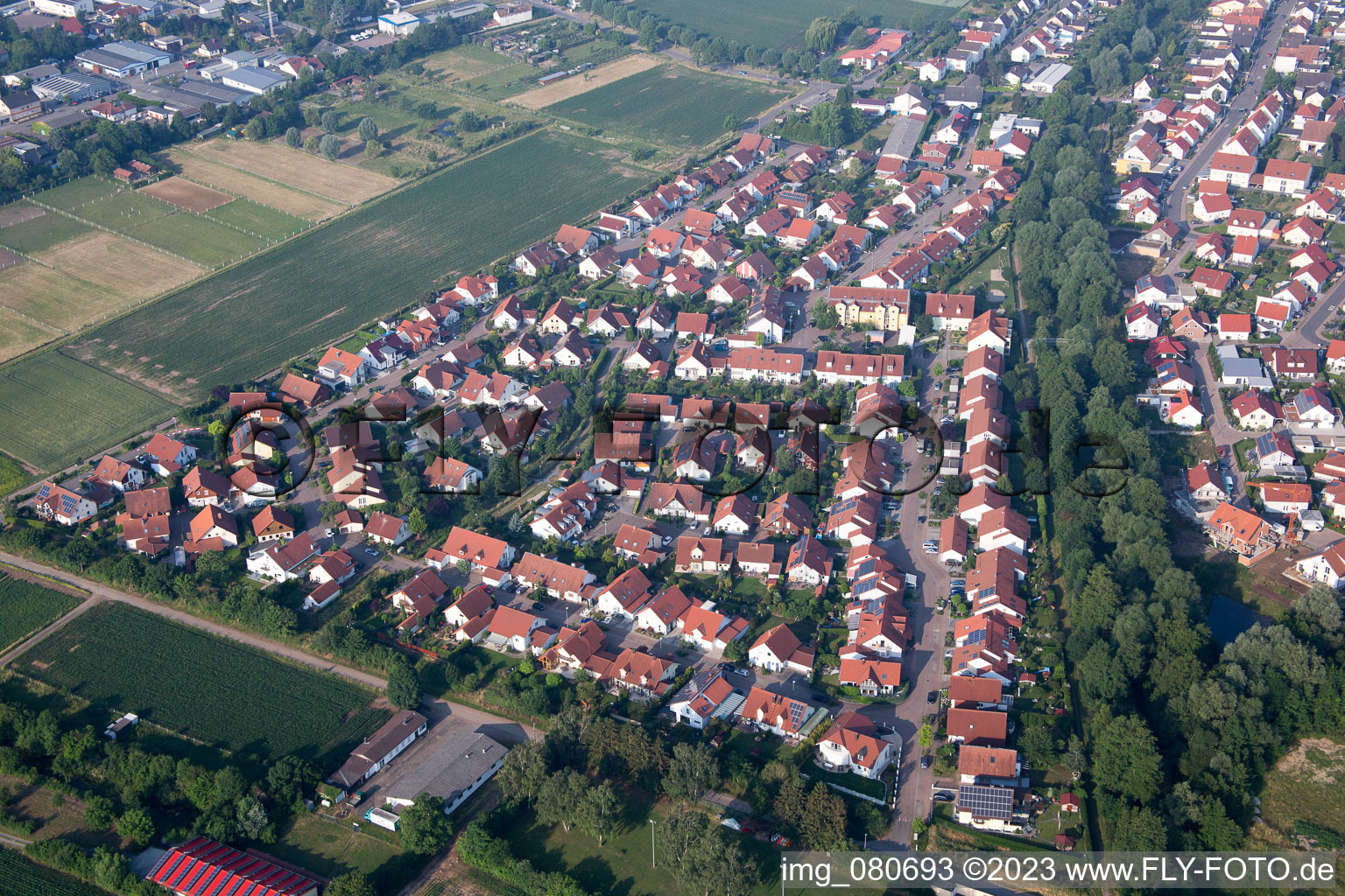 Quartier Herxheim in Herxheim bei Landau dans le département Rhénanie-Palatinat, Allemagne vue d'en haut