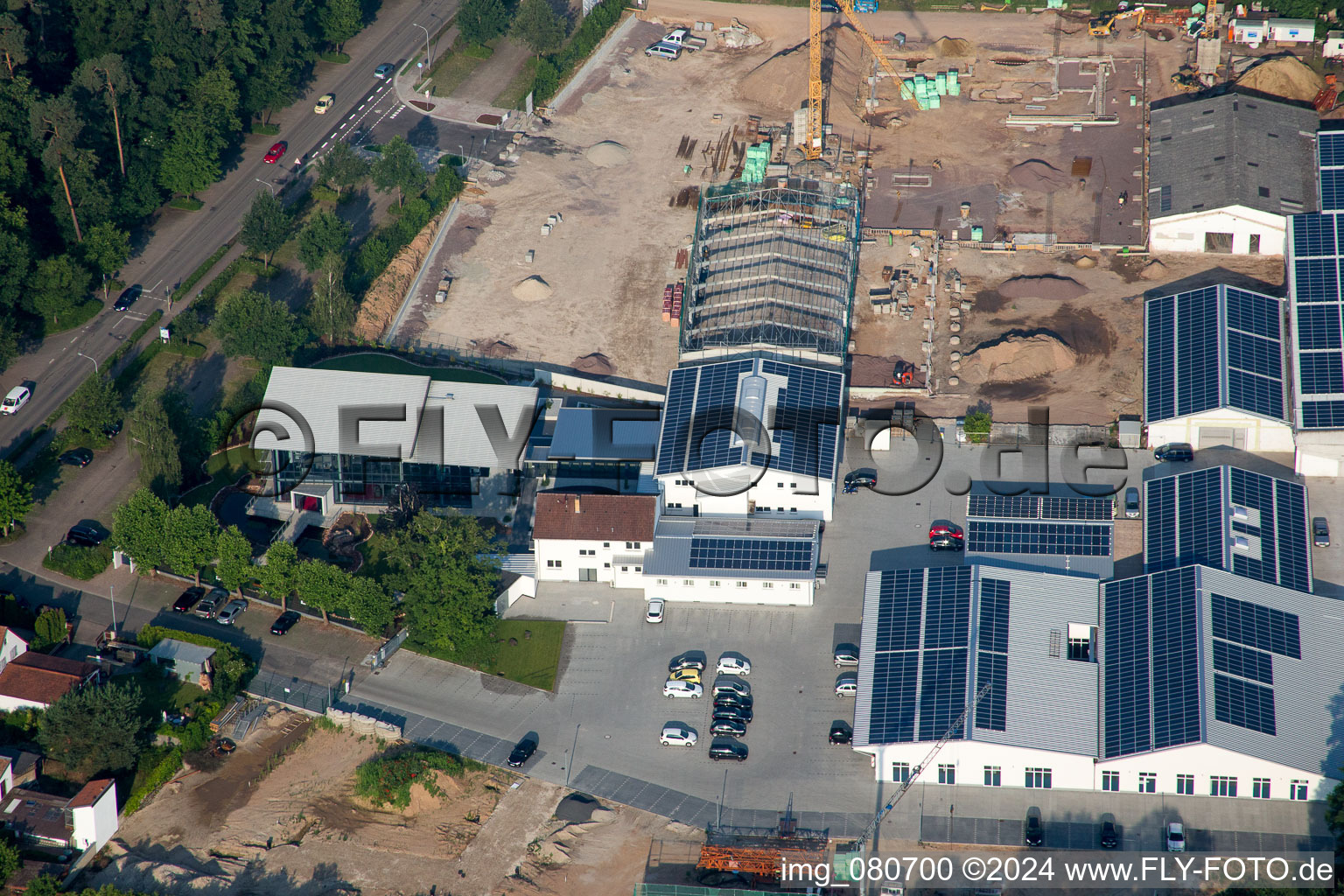 Vue aérienne de Site clinique du centre de rééducation de la clinique de rééducation REHA med Gesundheitpark GmbH - Reha PLUS (Palatinat) à le quartier Herxheim in Herxheim bei Landau dans le département Rhénanie-Palatinat, Allemagne