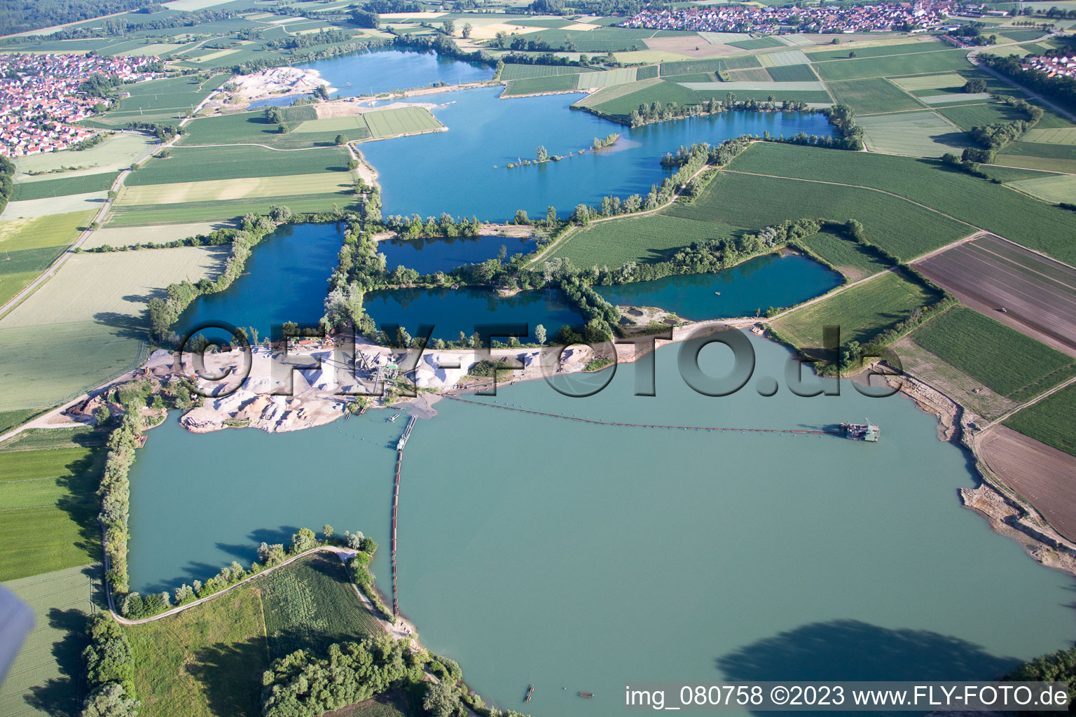Photographie aérienne de Leimersheim dans le département Rhénanie-Palatinat, Allemagne
