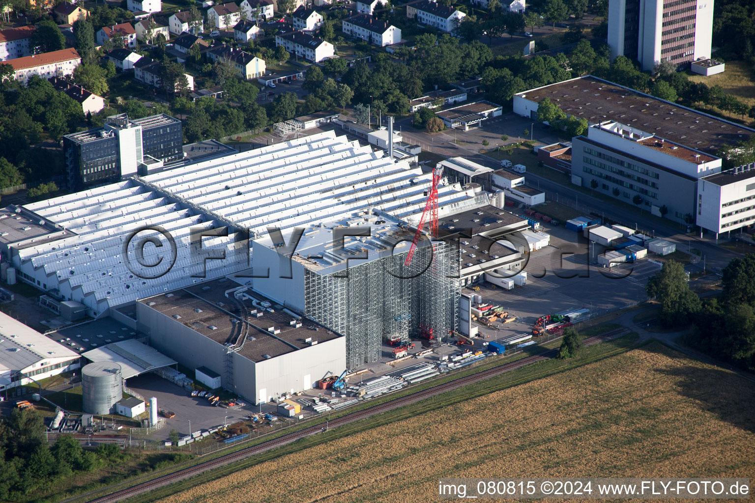 Vue aérienne de Chantier de l'Oréal à le quartier Neureut in Karlsruhe dans le département Bade-Wurtemberg, Allemagne