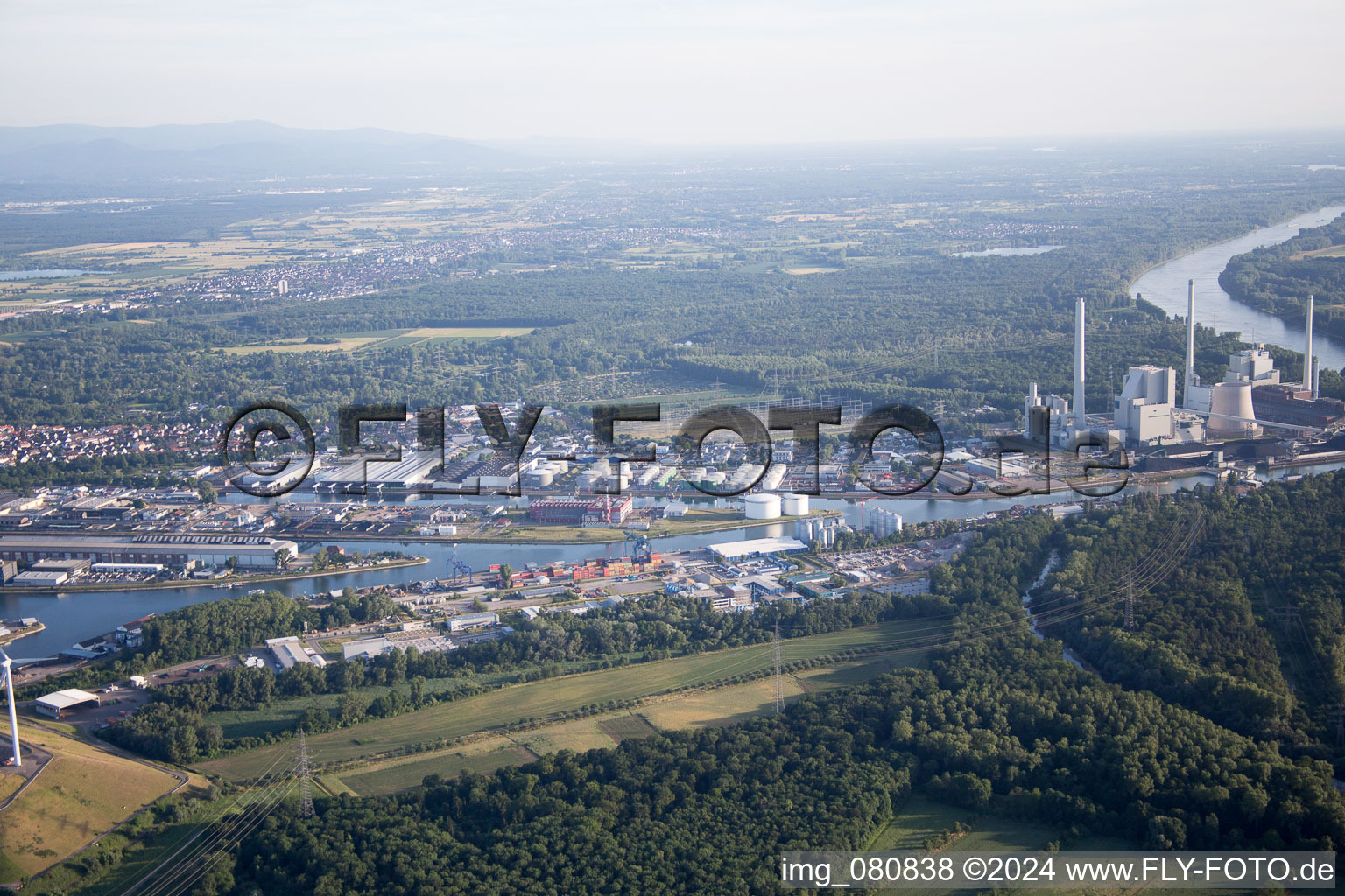 Photographie aérienne de KA Rheinhafen à le quartier Rheinhafen in Karlsruhe dans le département Bade-Wurtemberg, Allemagne