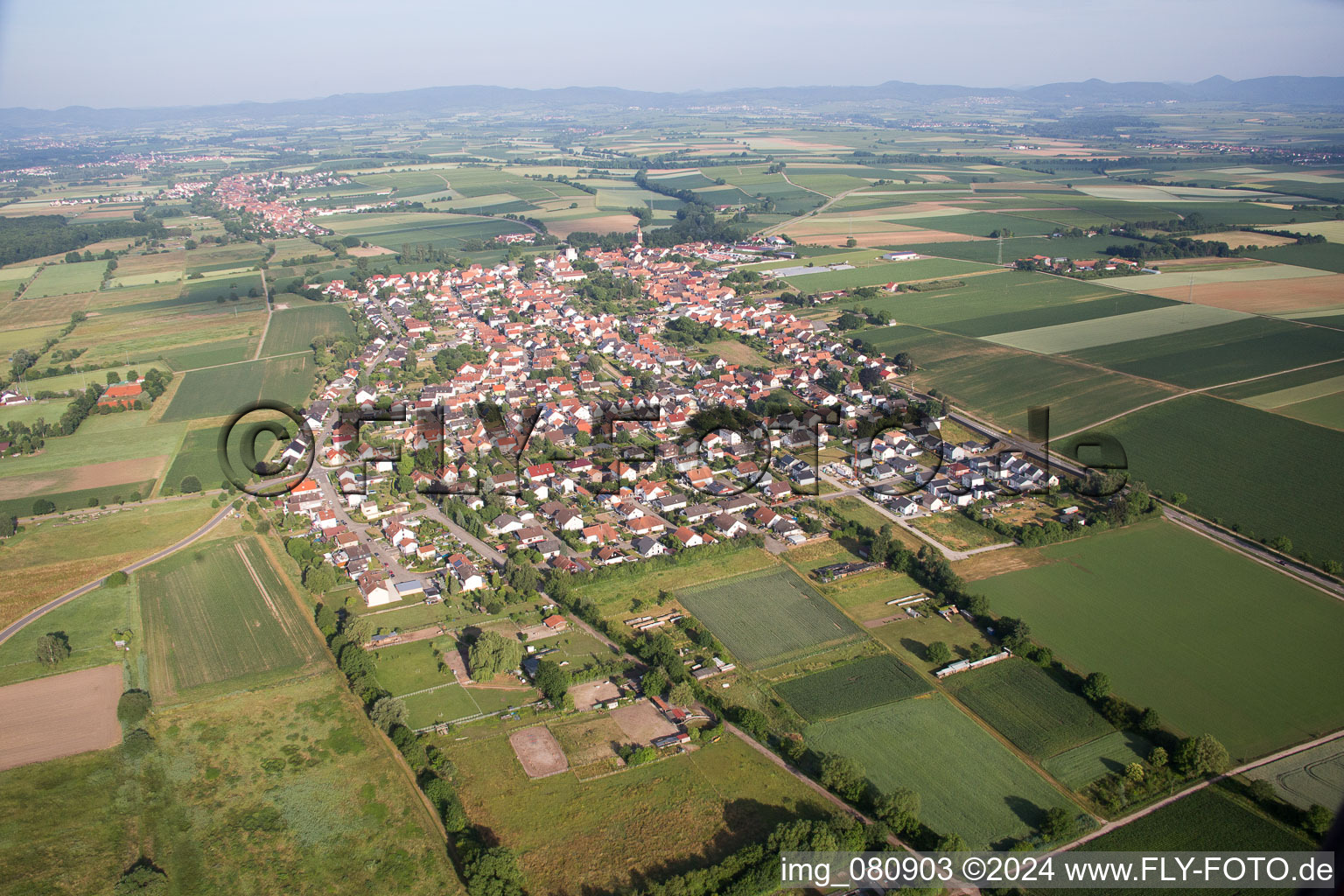 Minfeld dans le département Rhénanie-Palatinat, Allemagne d'un drone