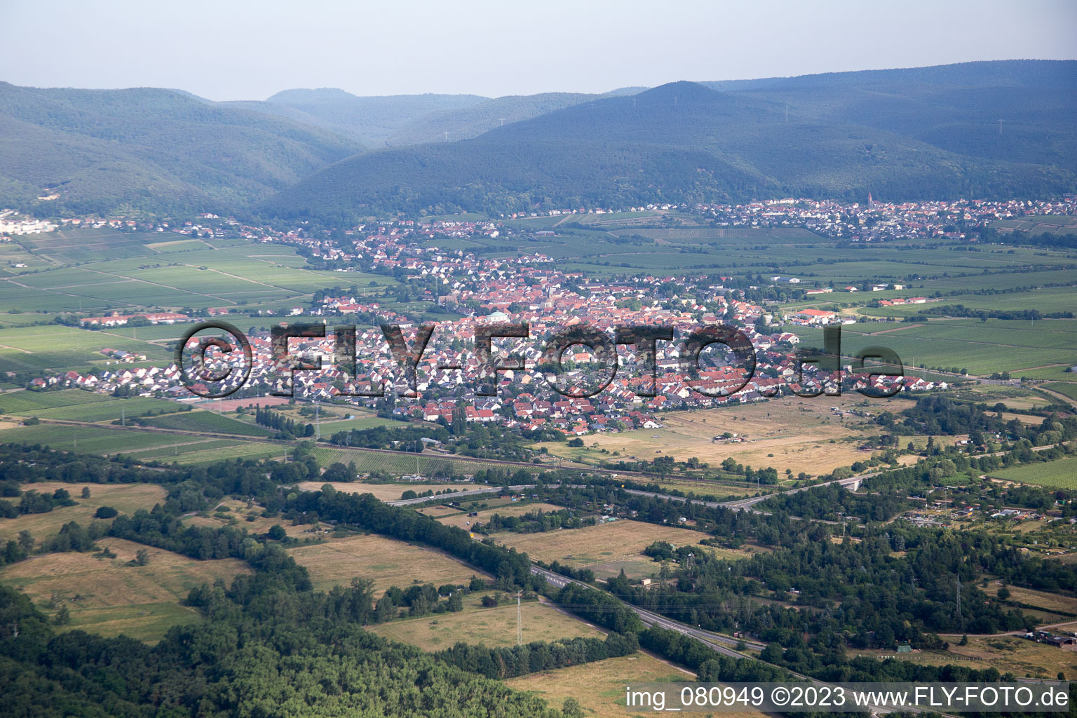 Vue aérienne de Quartier Mußbach in Neustadt an der Weinstraße dans le département Rhénanie-Palatinat, Allemagne