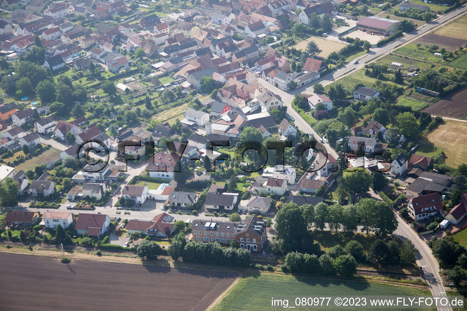 Zeiskam dans le département Rhénanie-Palatinat, Allemagne vue d'en haut