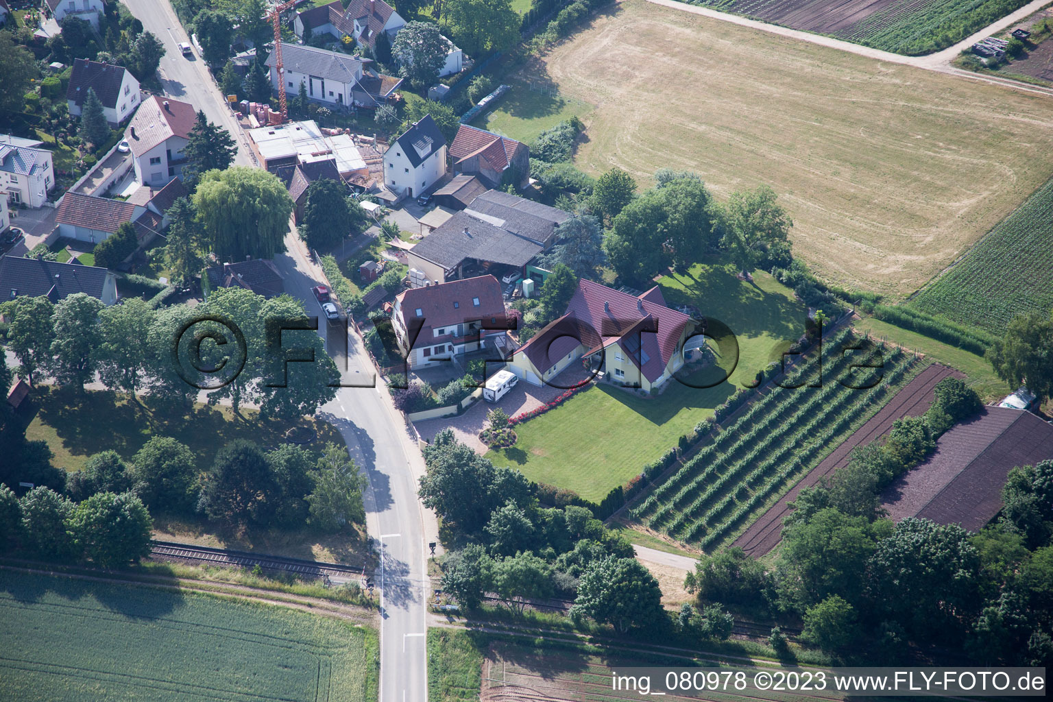 Zeiskam dans le département Rhénanie-Palatinat, Allemagne depuis l'avion