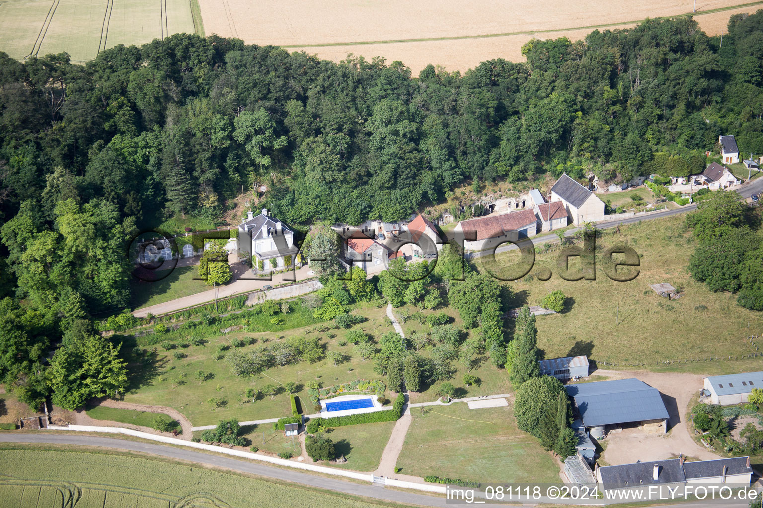 Vue aérienne de Saint-Rimay dans le département Loir et Cher, France