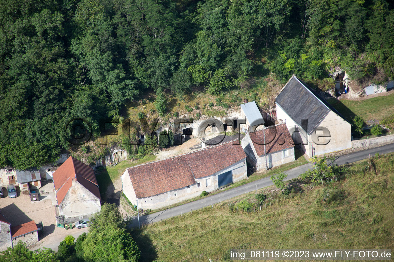 Vue aérienne de Saint-Rimay dans le département Loir et Cher, France