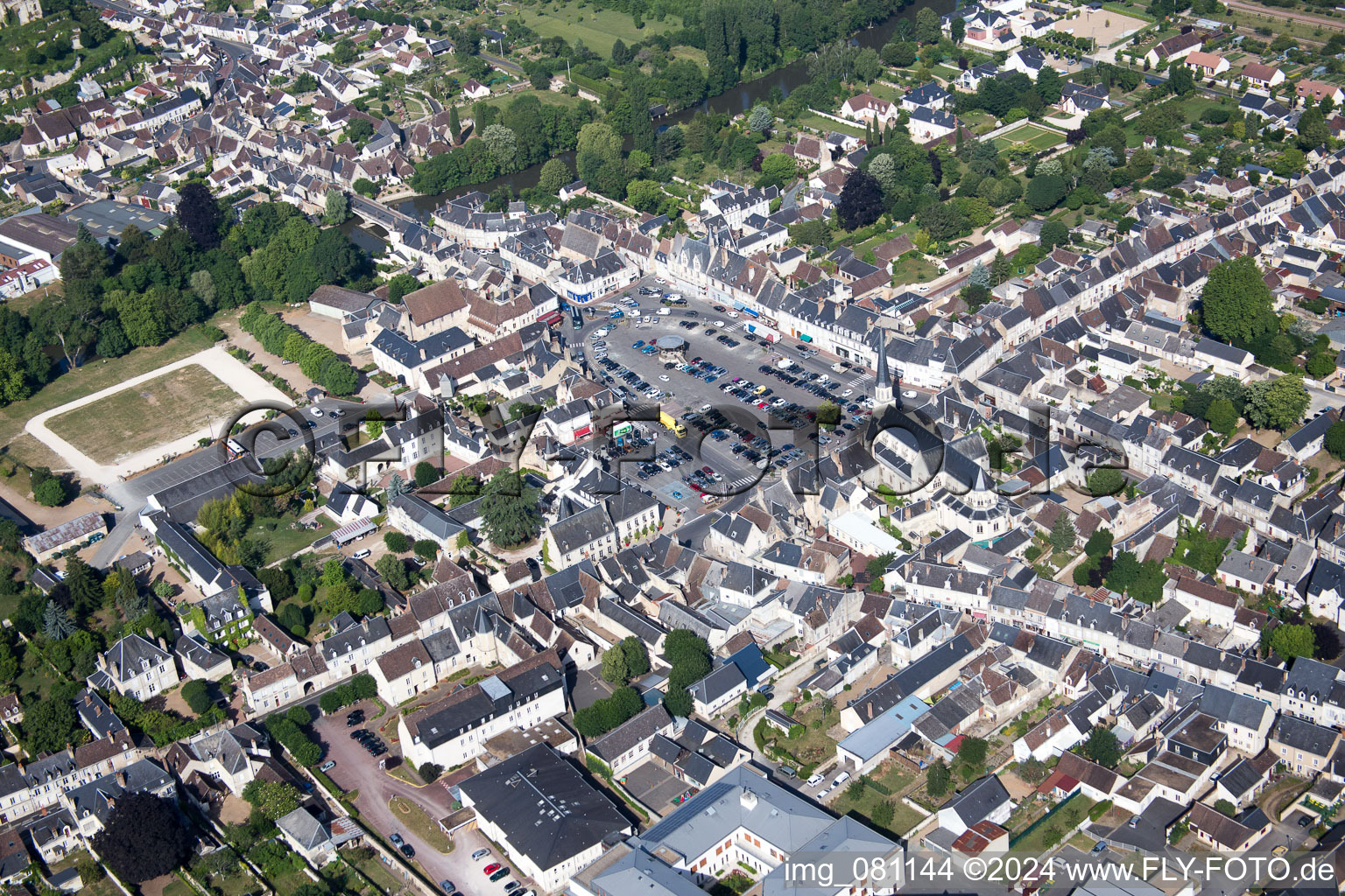 Montoire-sur-le-Loir dans le département Loir et Cher, France hors des airs