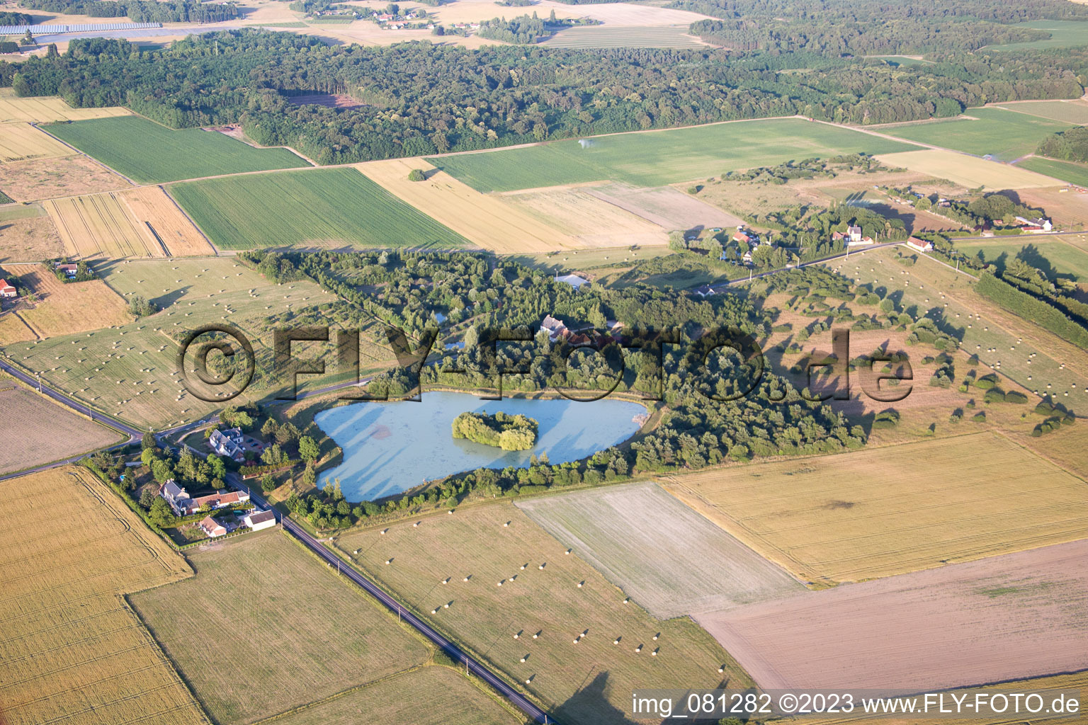 Vue aérienne de Cormeray dans le département Loir et Cher, France