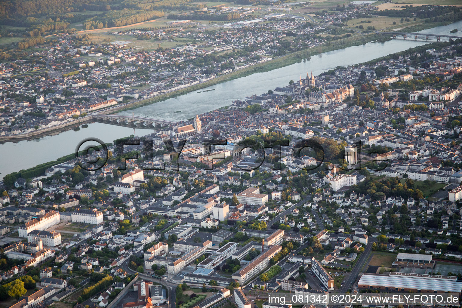 Vue oblique de Blois dans le département Loir et Cher, France