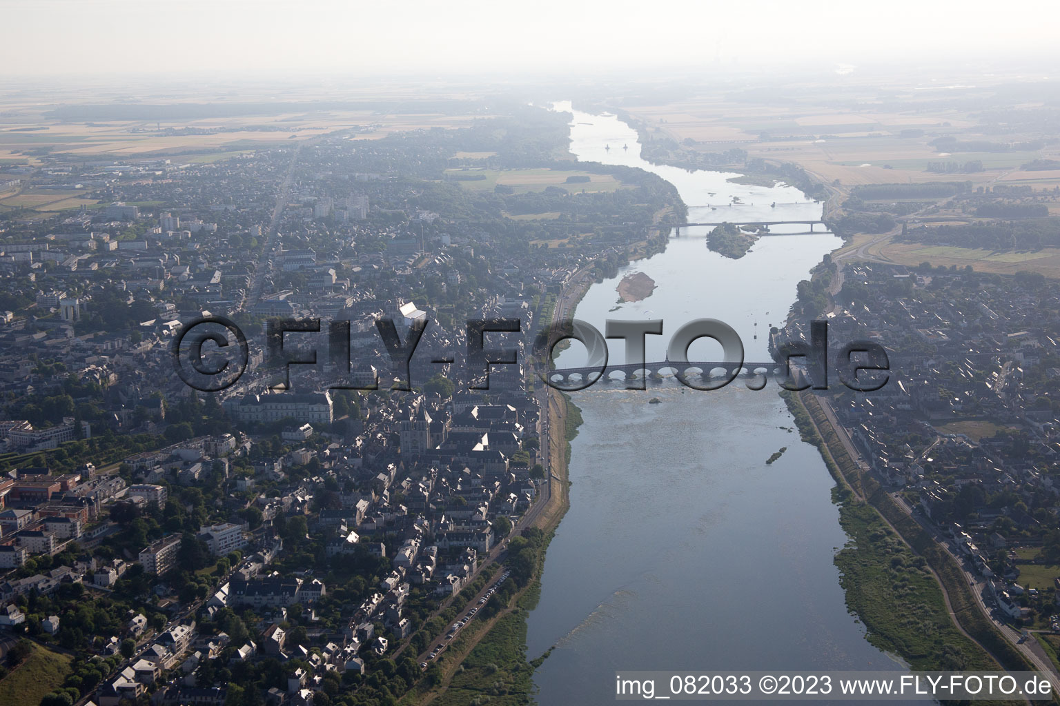 Vue aérienne de Blois dans le département Loir et Cher, France