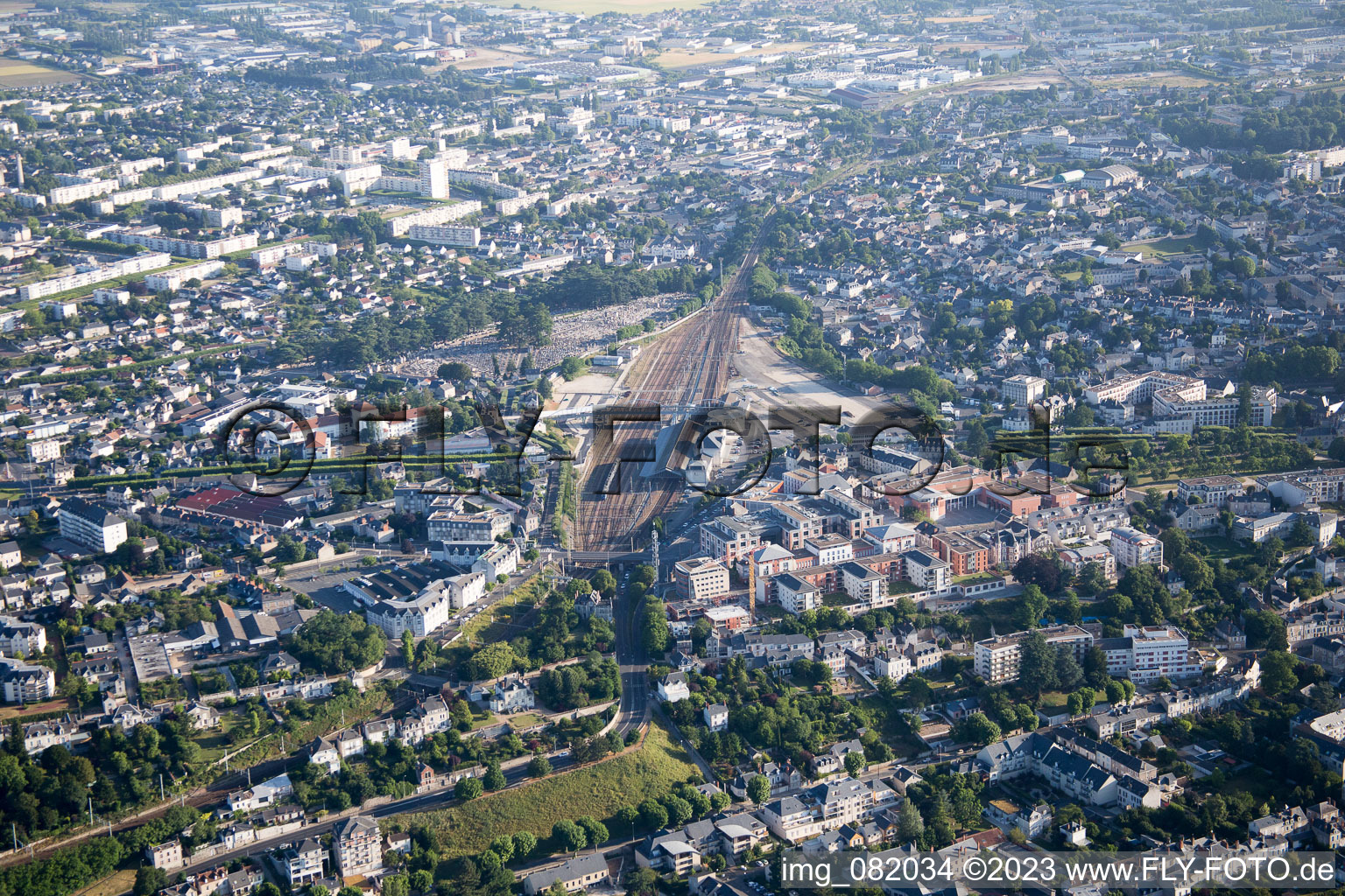 Photographie aérienne de Blois dans le département Loir et Cher, France