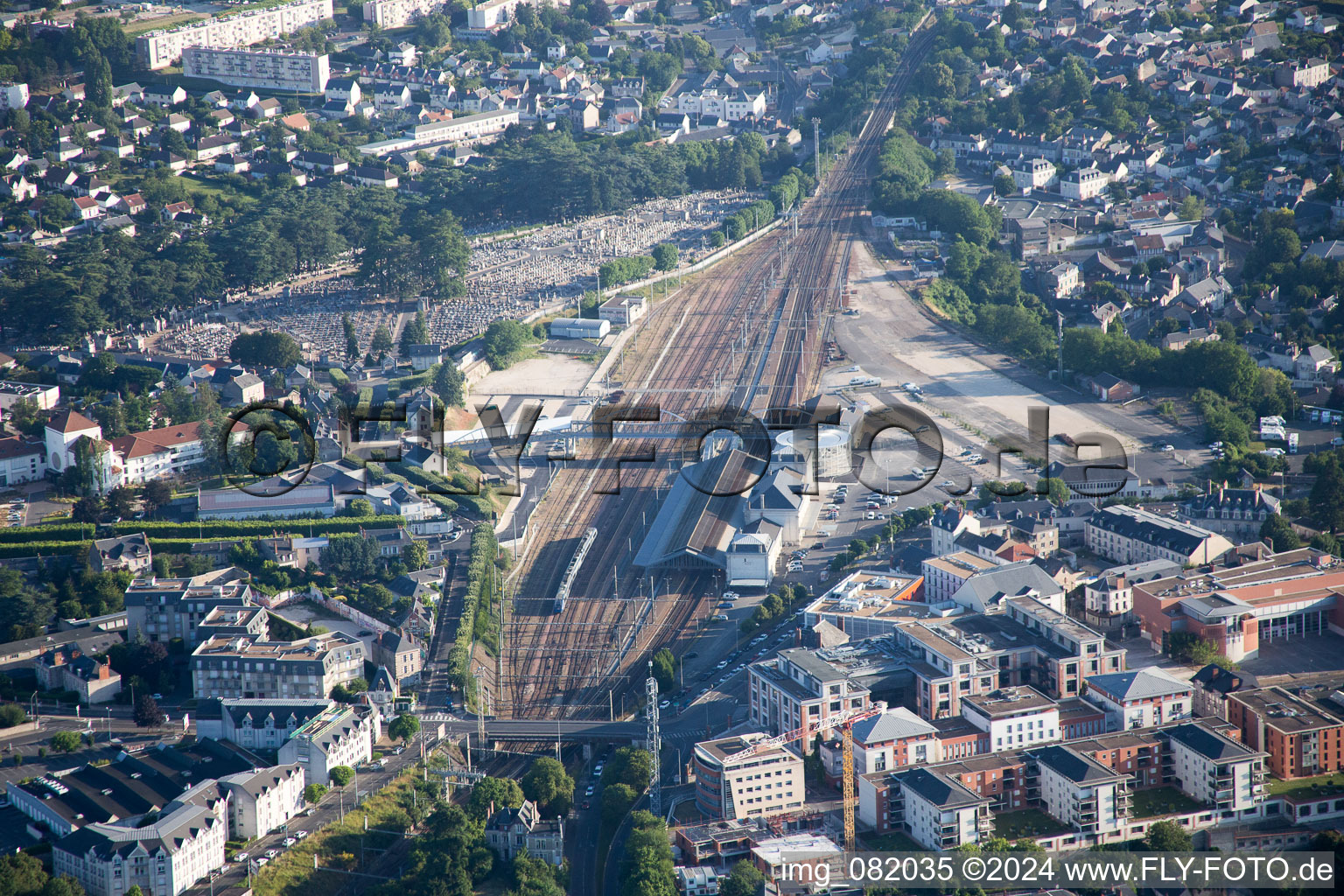 Vue oblique de Blois dans le département Loir et Cher, France