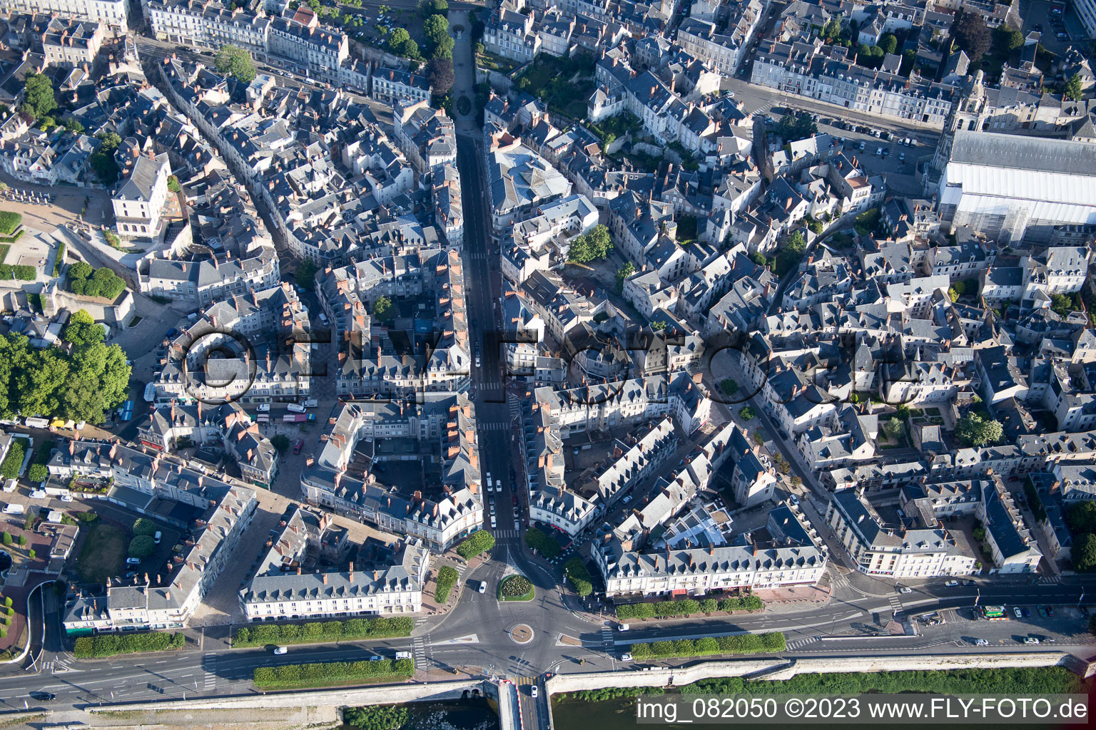 Blois dans le département Loir et Cher, France d'en haut