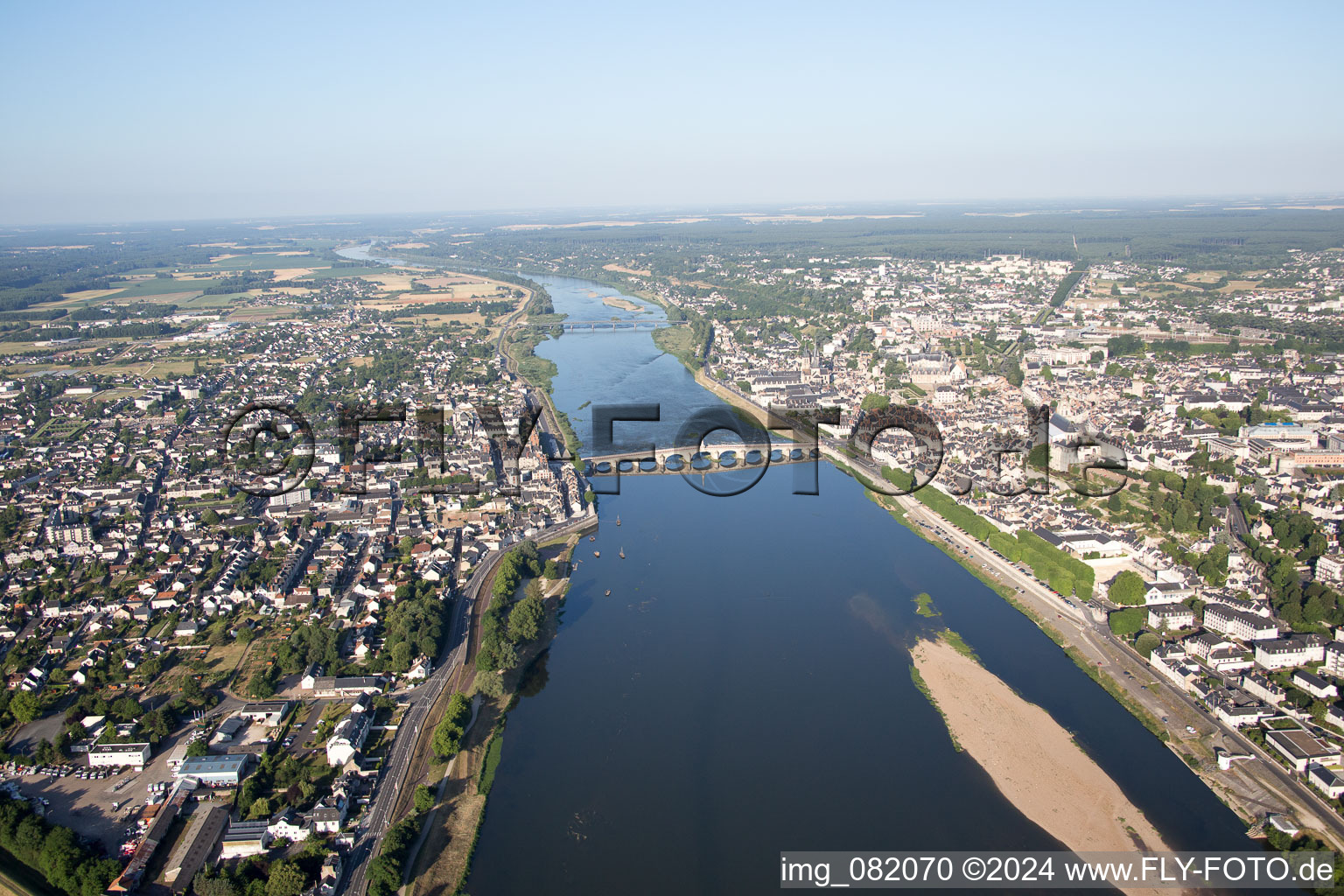 Blois dans le département Loir et Cher, France d'en haut