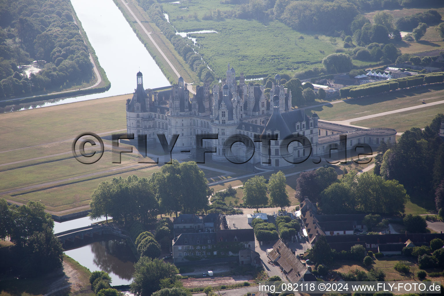 Vue aérienne de Chambord dans le département Loir et Cher, France