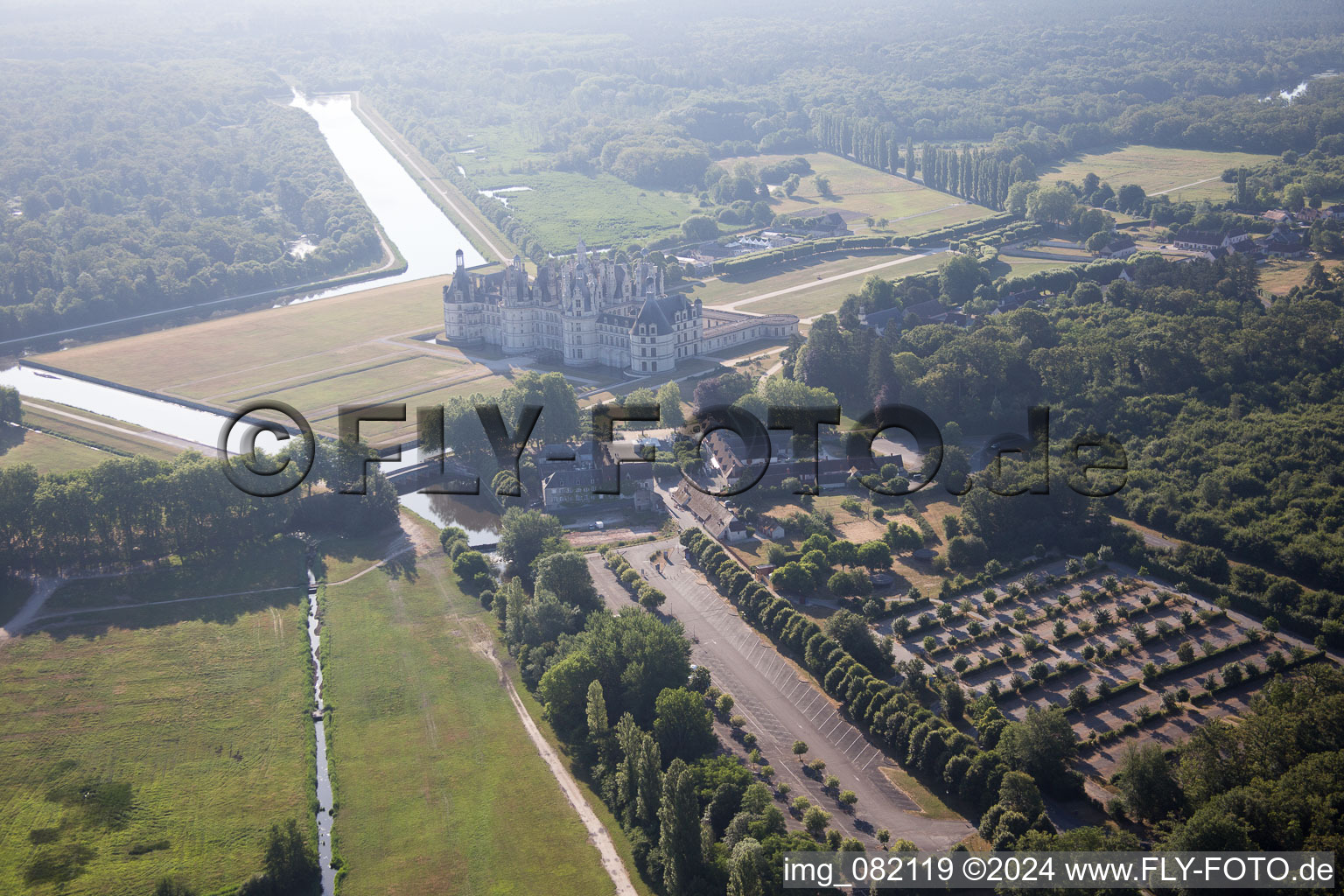 Vue aérienne de Chambord dans le département Loir et Cher, France