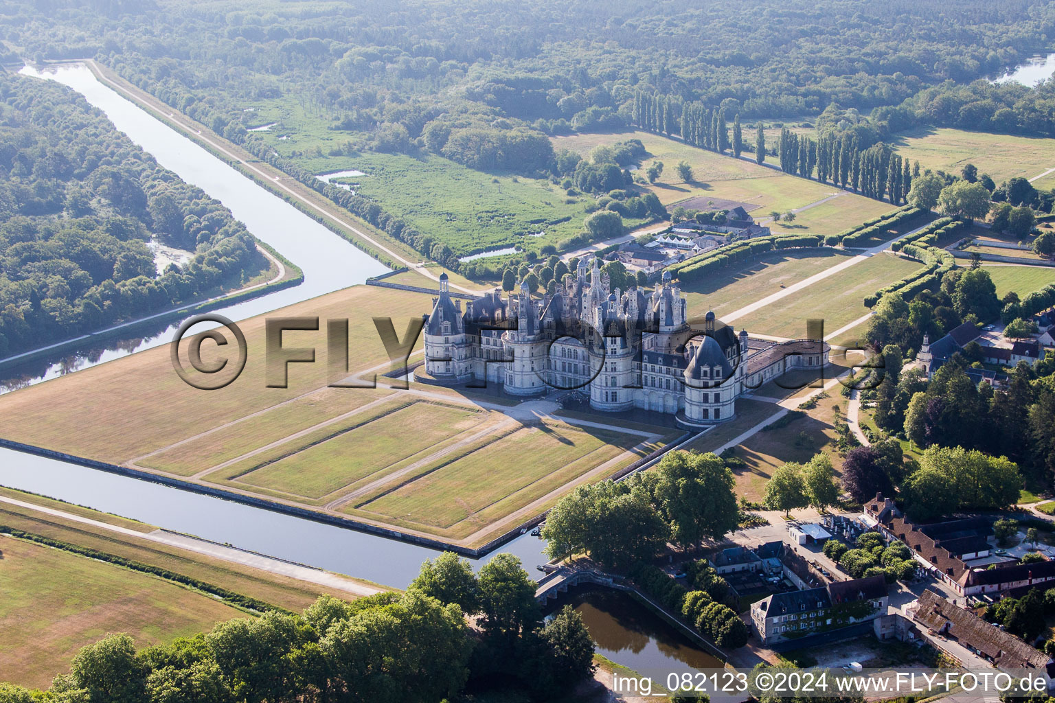 Chambord dans le département Loir et Cher, France d'en haut