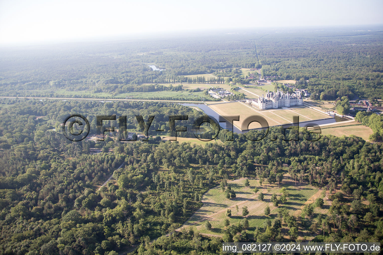 Vue d'oiseau de Chambord dans le département Loir et Cher, France