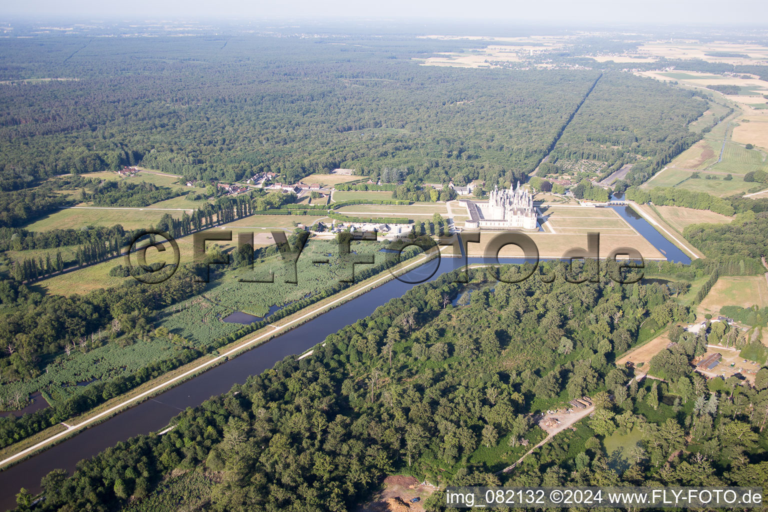 Chambord dans le département Loir et Cher, France du point de vue du drone