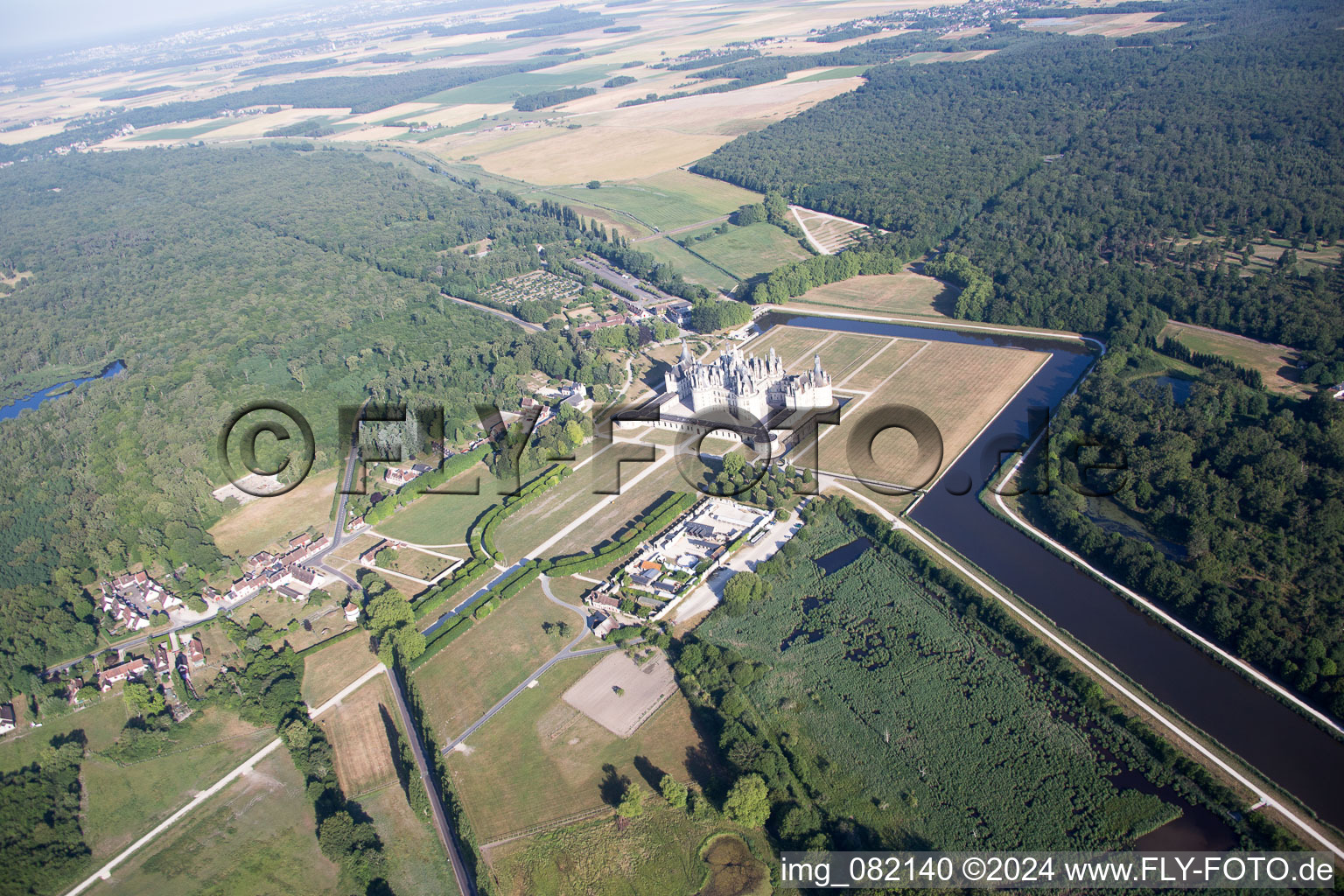 Vue aérienne de Chambord dans le département Loir et Cher, France