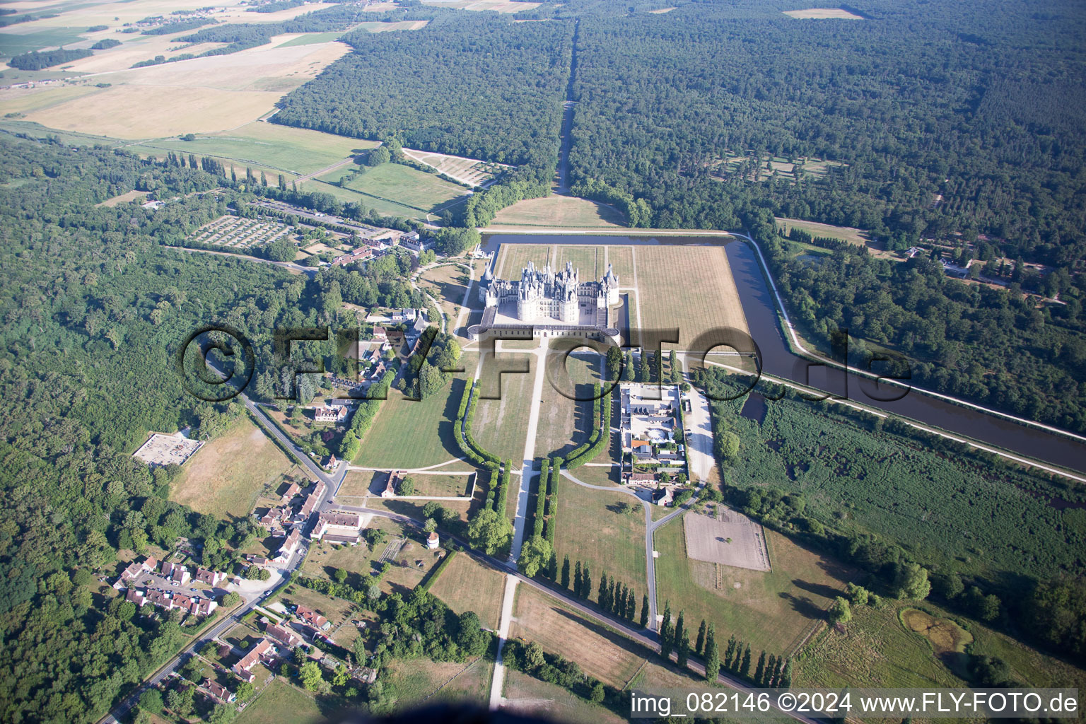 Photographie aérienne de Chambord dans le département Loir et Cher, France