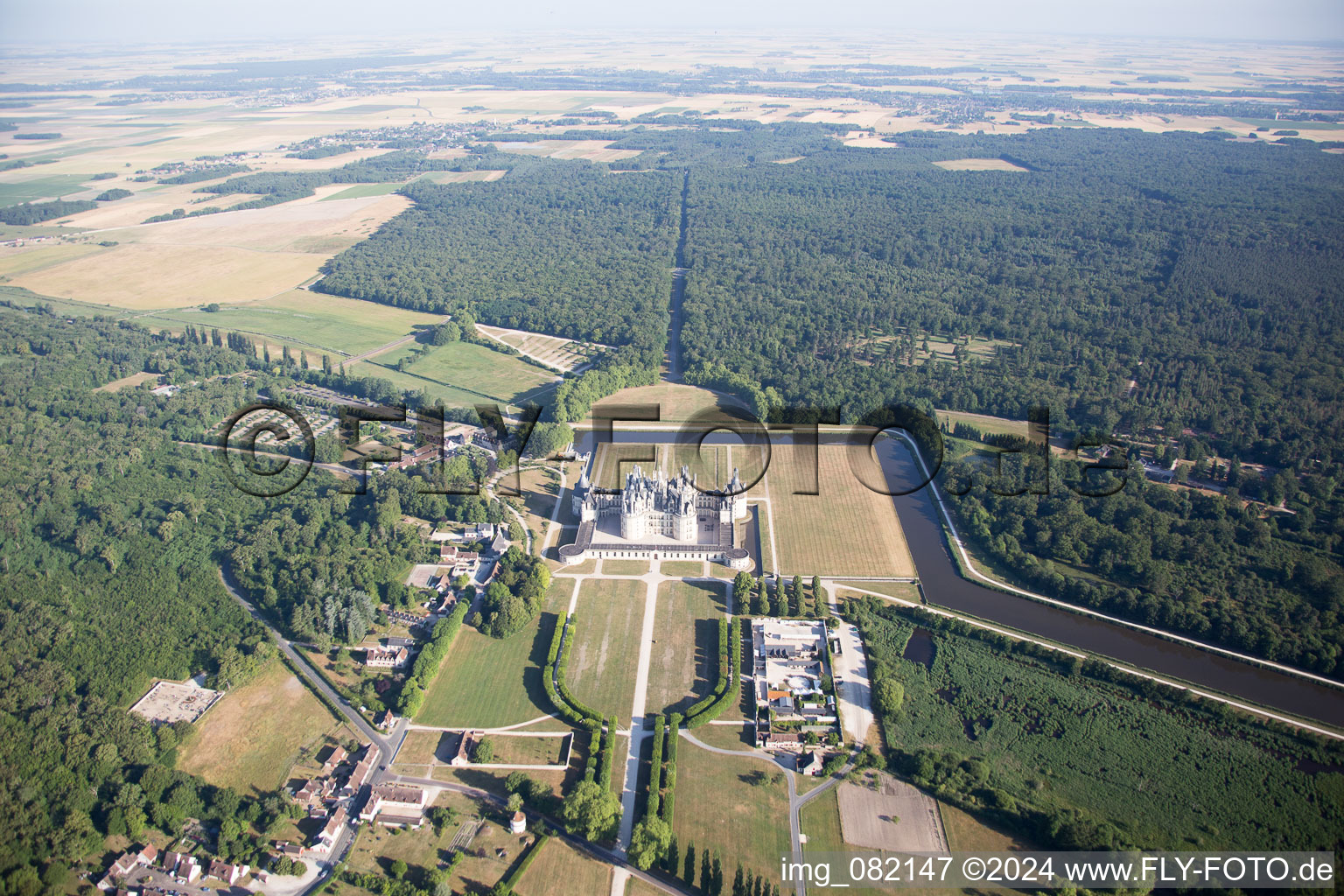 Vue oblique de Chambord dans le département Loir et Cher, France