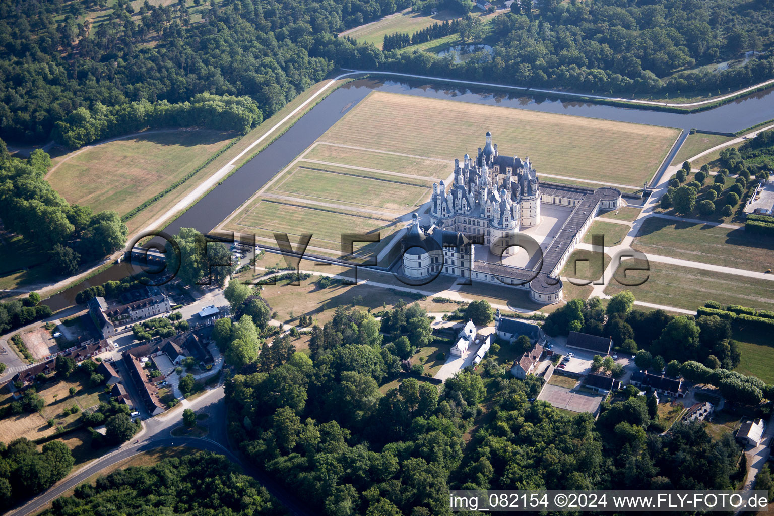 Photographie aérienne de Parc du Château de Chambord à Chambord dans le département Loir et Cher, France