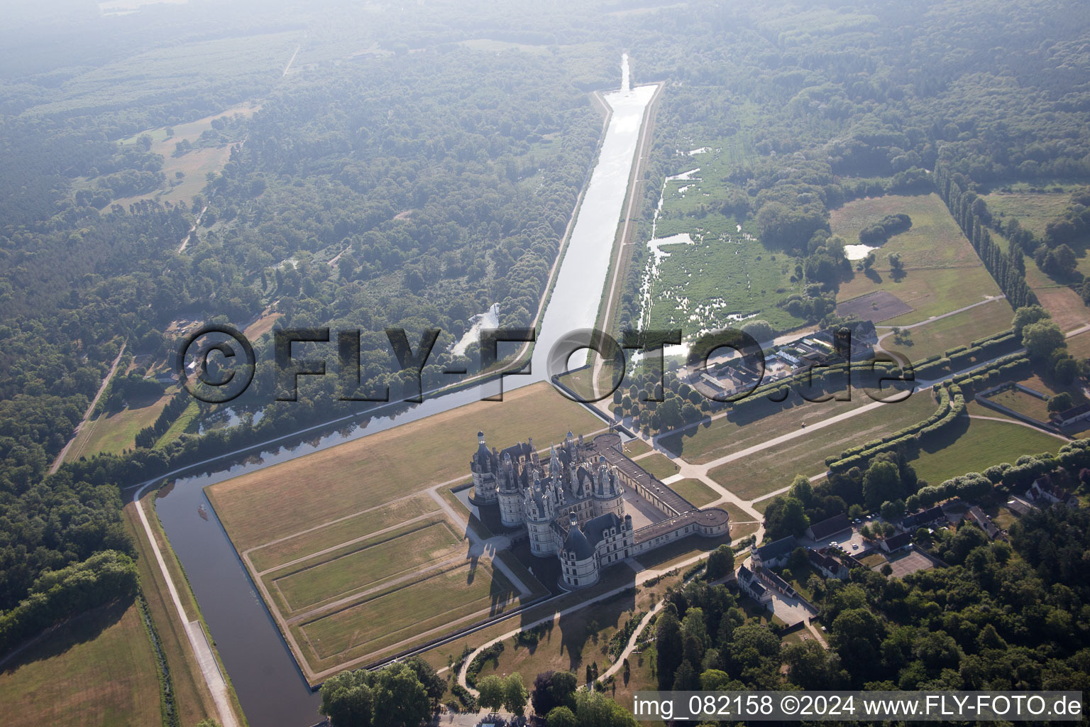 Chambord dans le département Loir et Cher, France vue d'en haut