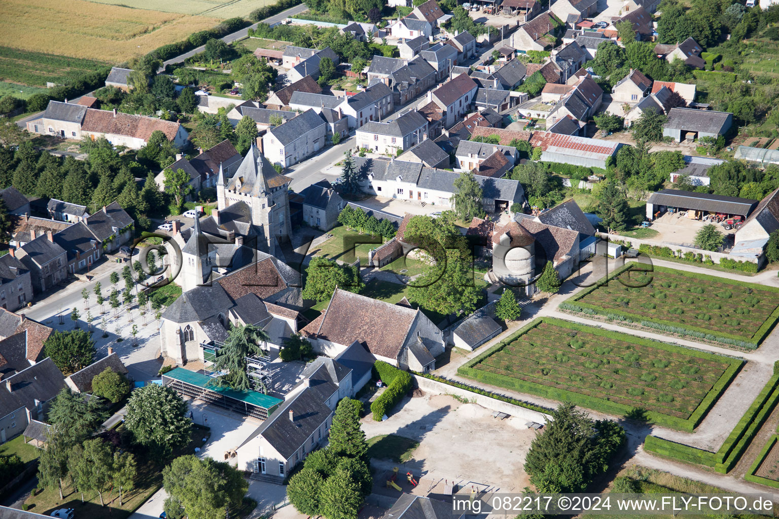 Talcy dans le département Loir et Cher, France hors des airs