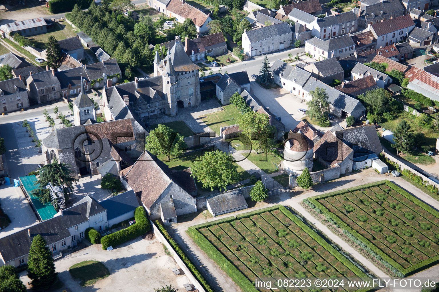 Talcy dans le département Loir et Cher, France depuis l'avion