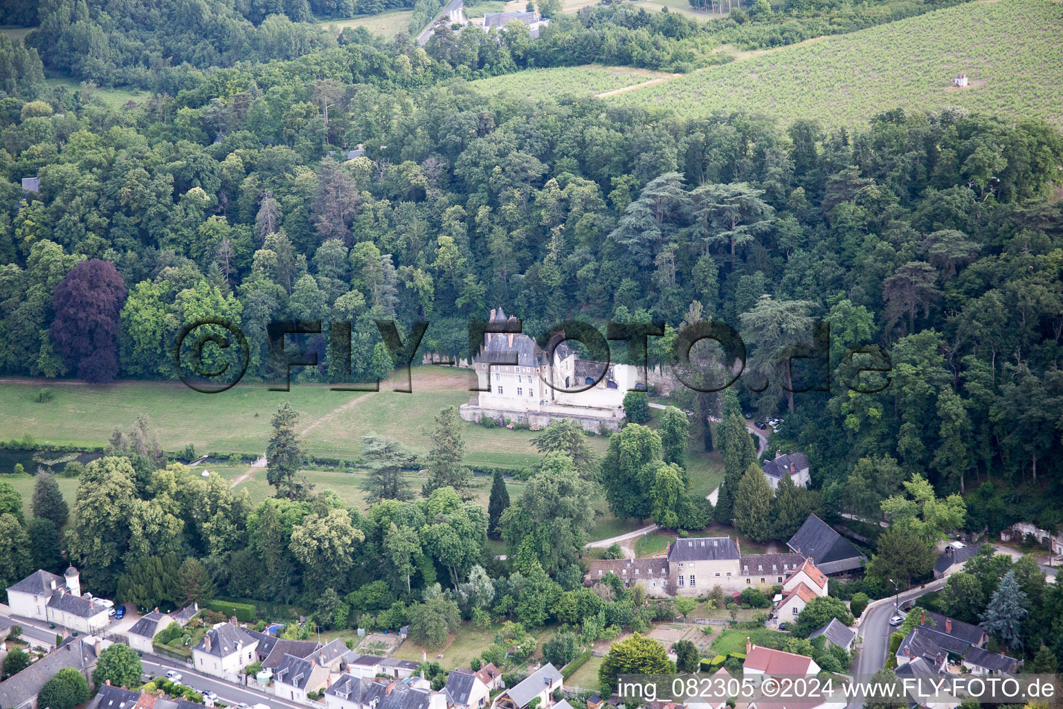 Pocé-sur-Cisse dans le département Indre et Loire, France d'en haut