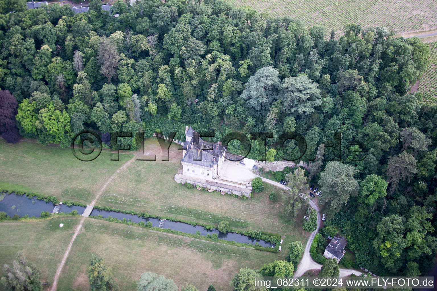 Pocé-sur-Cisse dans le département Indre et Loire, France depuis l'avion