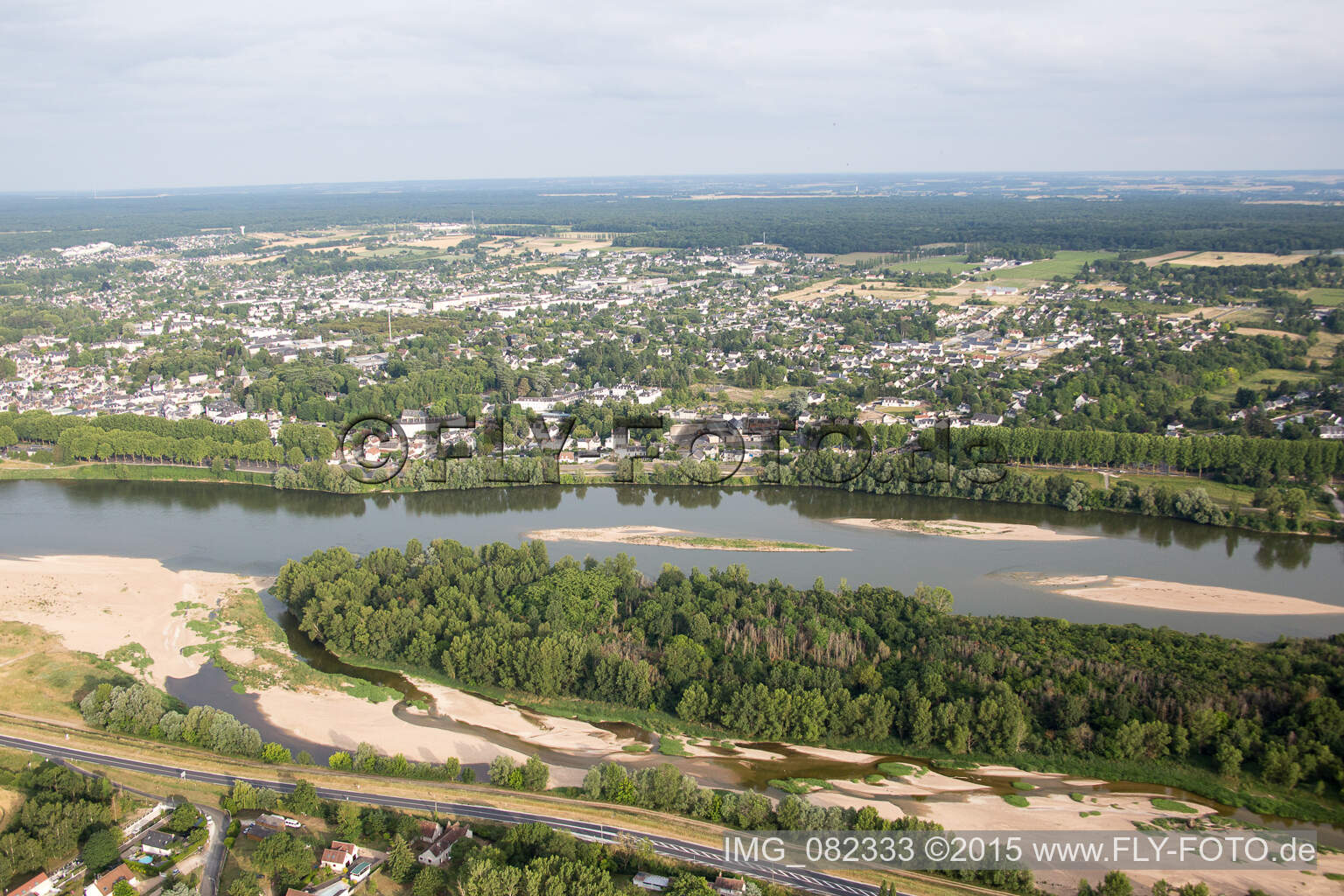 Vue oblique de Amboise dans le département Indre et Loire, France