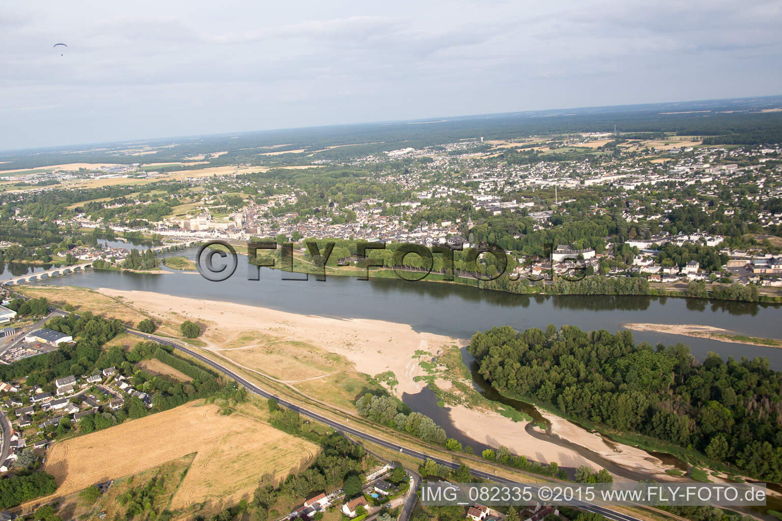 Amboise dans le département Indre et Loire, France hors des airs