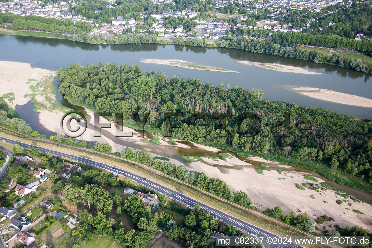 Amboise dans le département Indre et Loire, France depuis l'avion