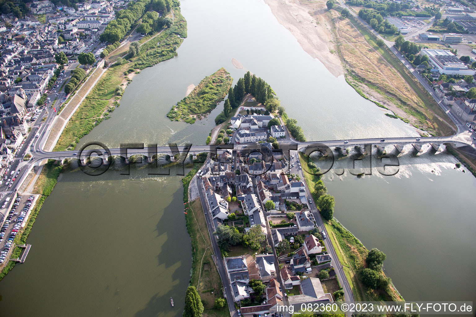 Vue oblique de Amboise dans le département Indre et Loire, France