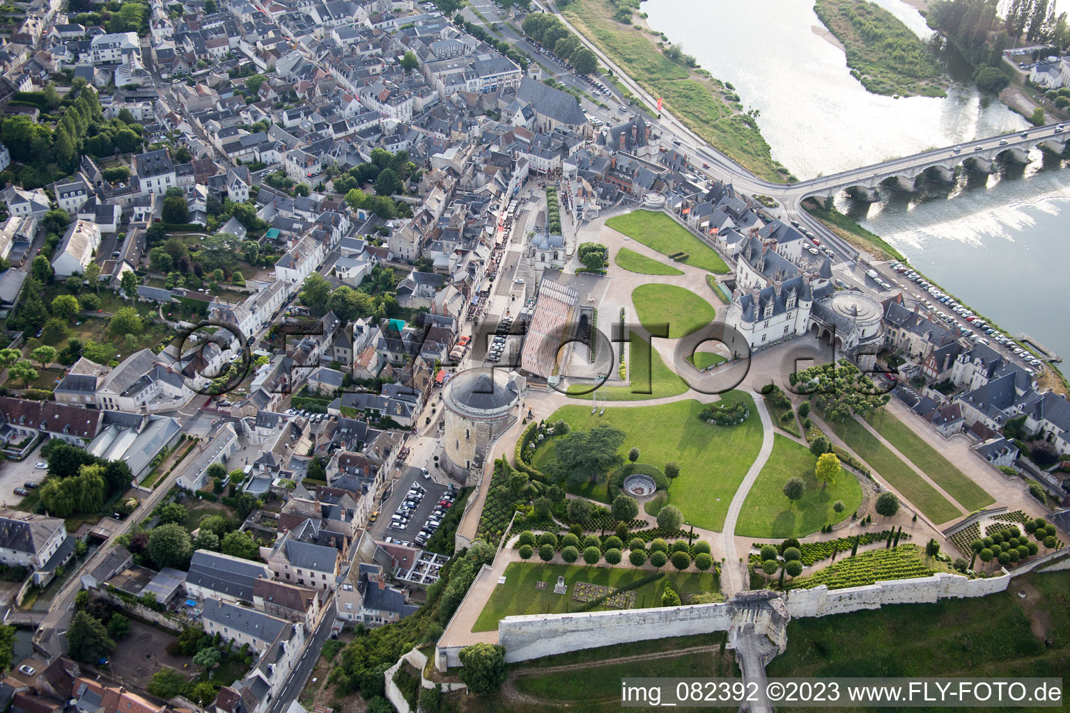 Vue oblique de Amboise dans le département Indre et Loire, France