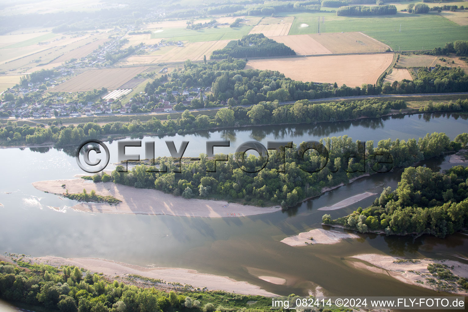 Vue oblique de Limeray dans le département Indre et Loire, France